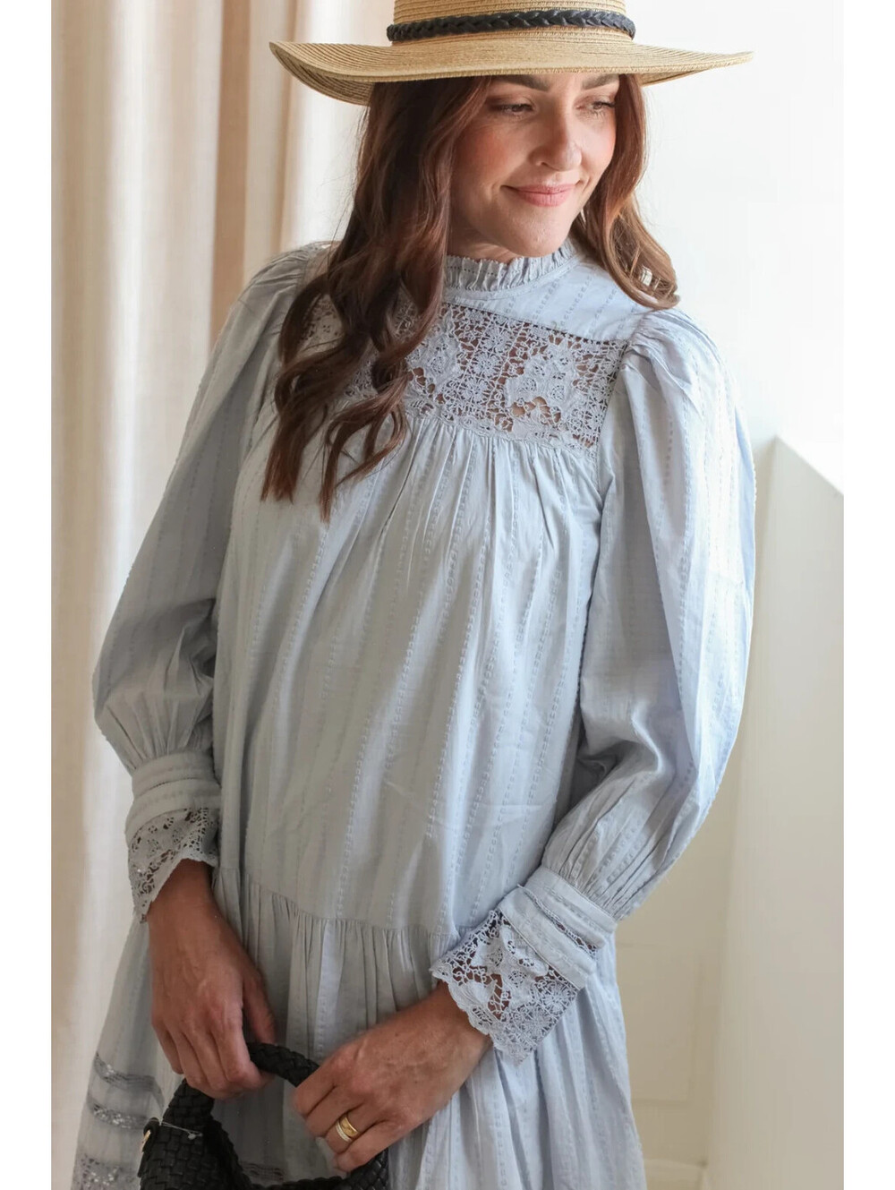 Ulla Johnson Celeste Lace Cotton Longsleeve Dress, $590 NWT, Size 4–#2634